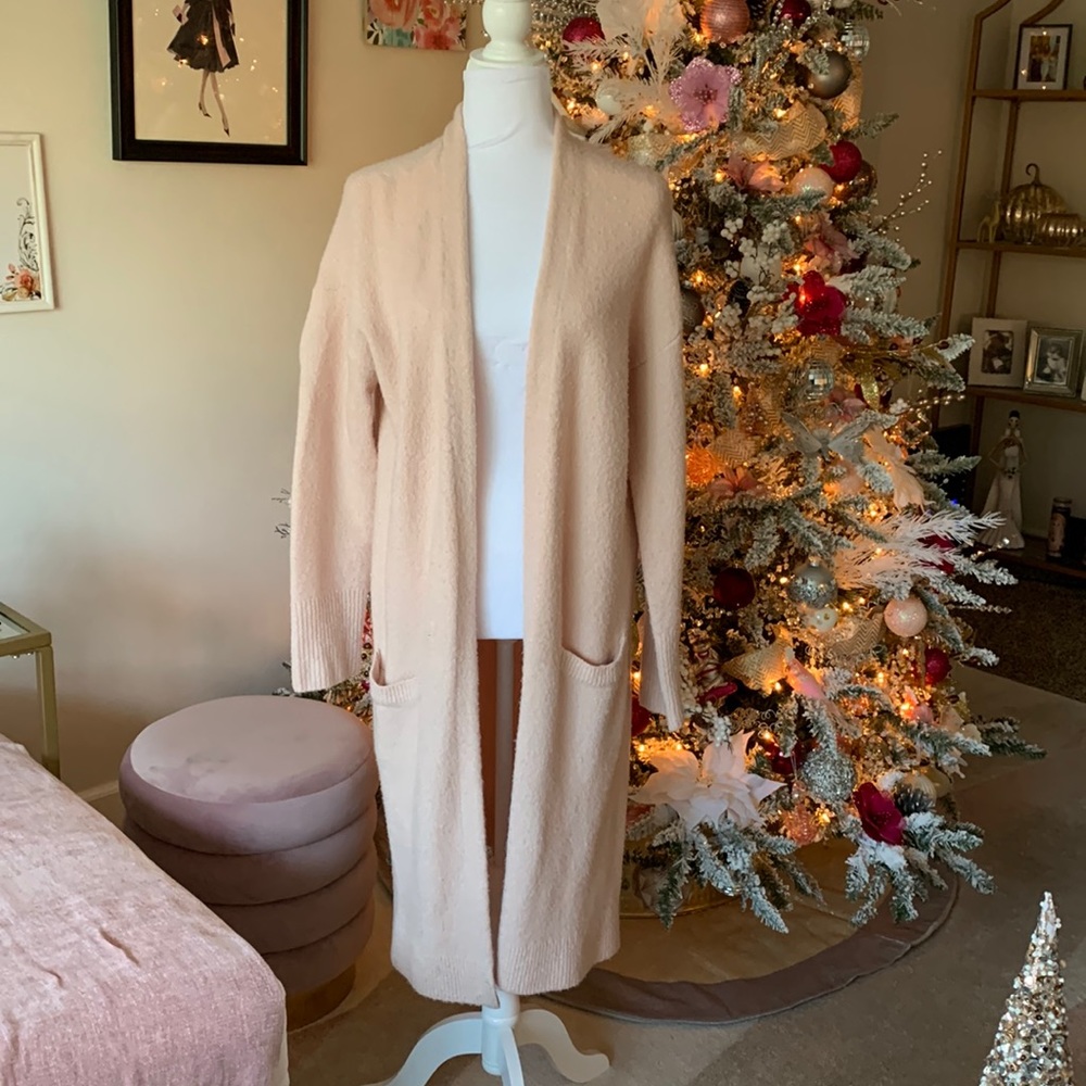 Halogen brushed knit duster cardigan
